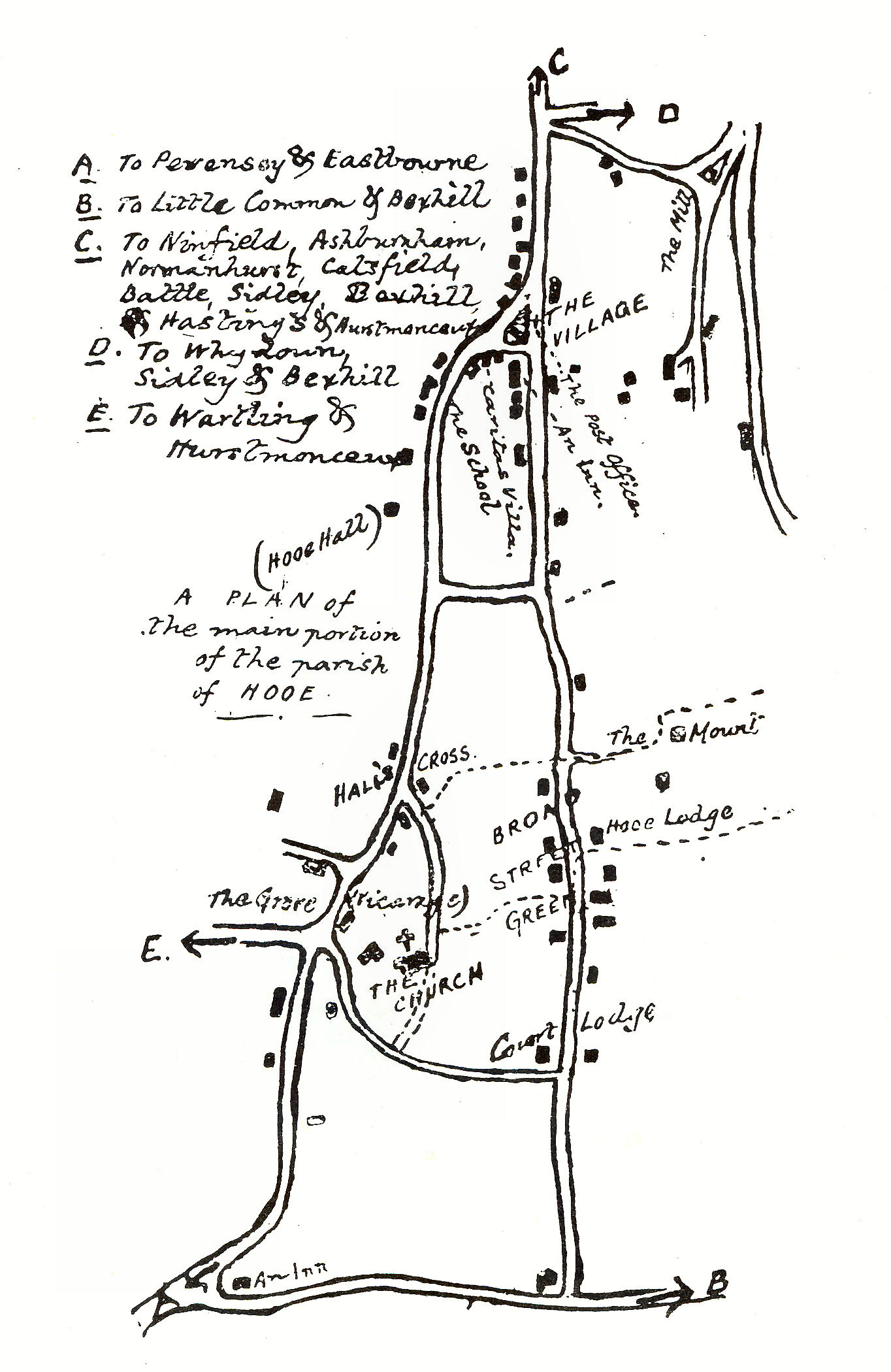 Distances from Hooe Post Office